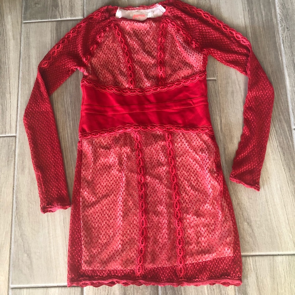 ❤️ Free People Red lace dress